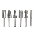 6PCS 1/4" Inch Shank Carbon Steel Carbide Routing Bits Rotary Files Burr Drill Bit for Woodworking Drilling Metal Carving